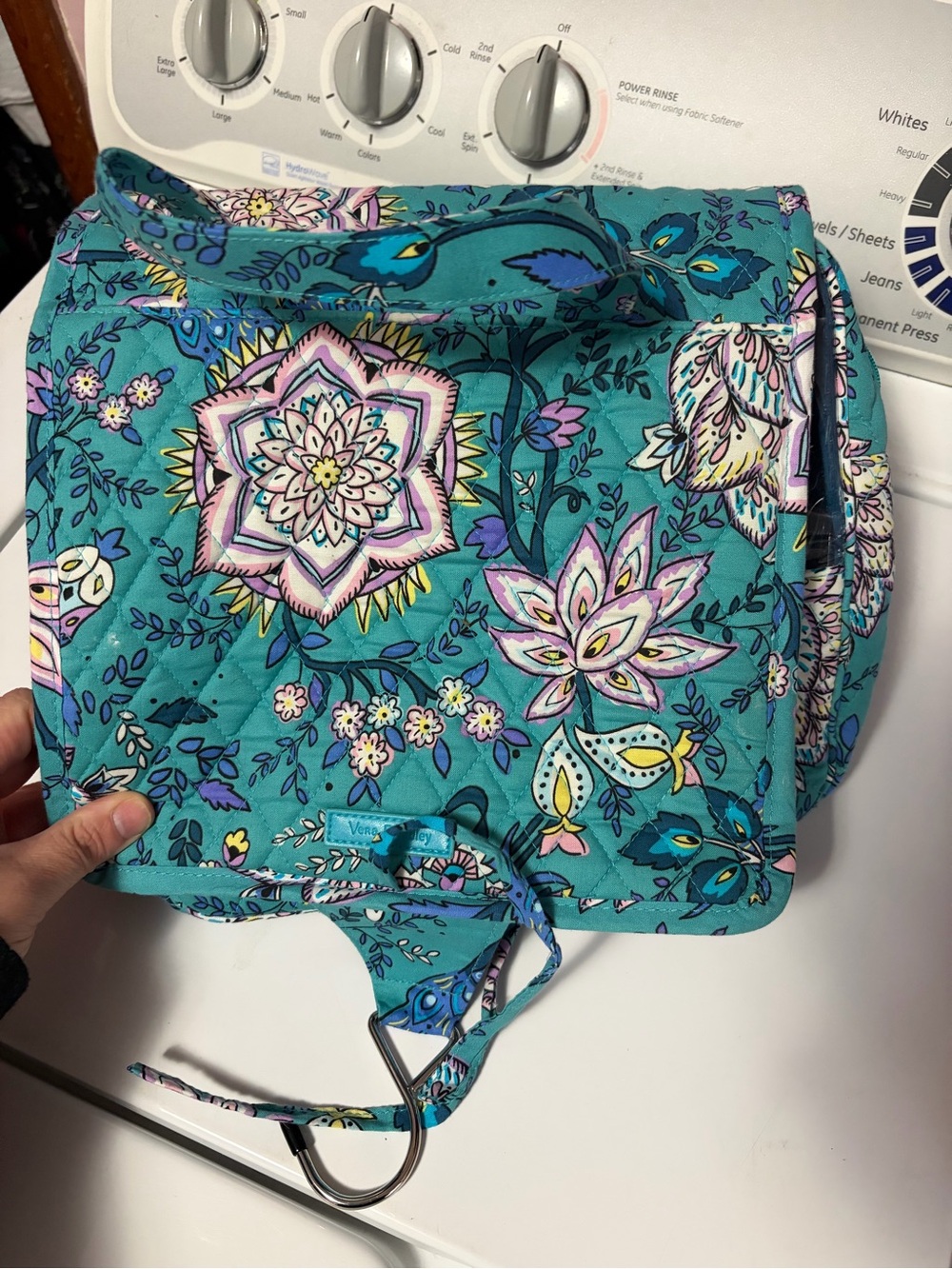 Vera Bradley Teal Floral Quilted Travel Bag